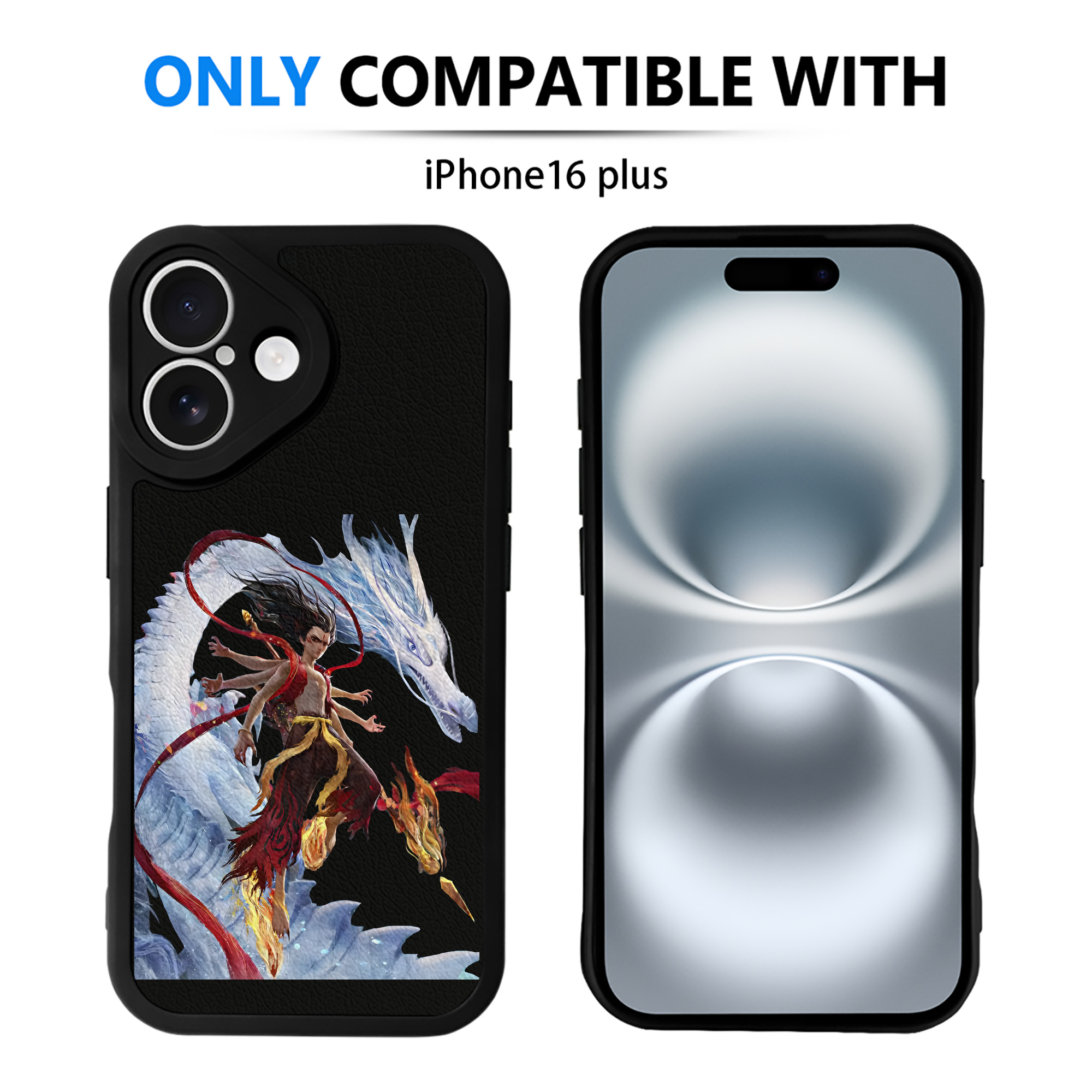 （画像用） Ne Zha 2 ナタ 魔童の大暴れ 【iPhone 16シリーズ対応】シリコンスマホケース（レザー調） 材質：シリコン